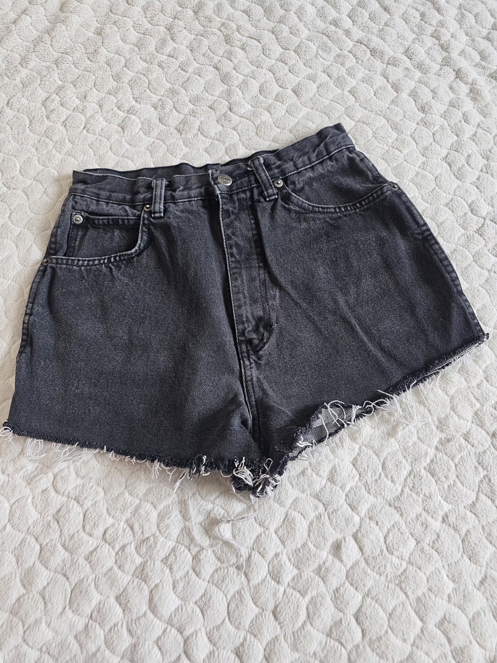 Vtg Steffano High-Rise Black Denim Women’s Shorts 80s 90s